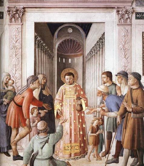 Fra Angelico St Lawrence Distributes Food to the Poor